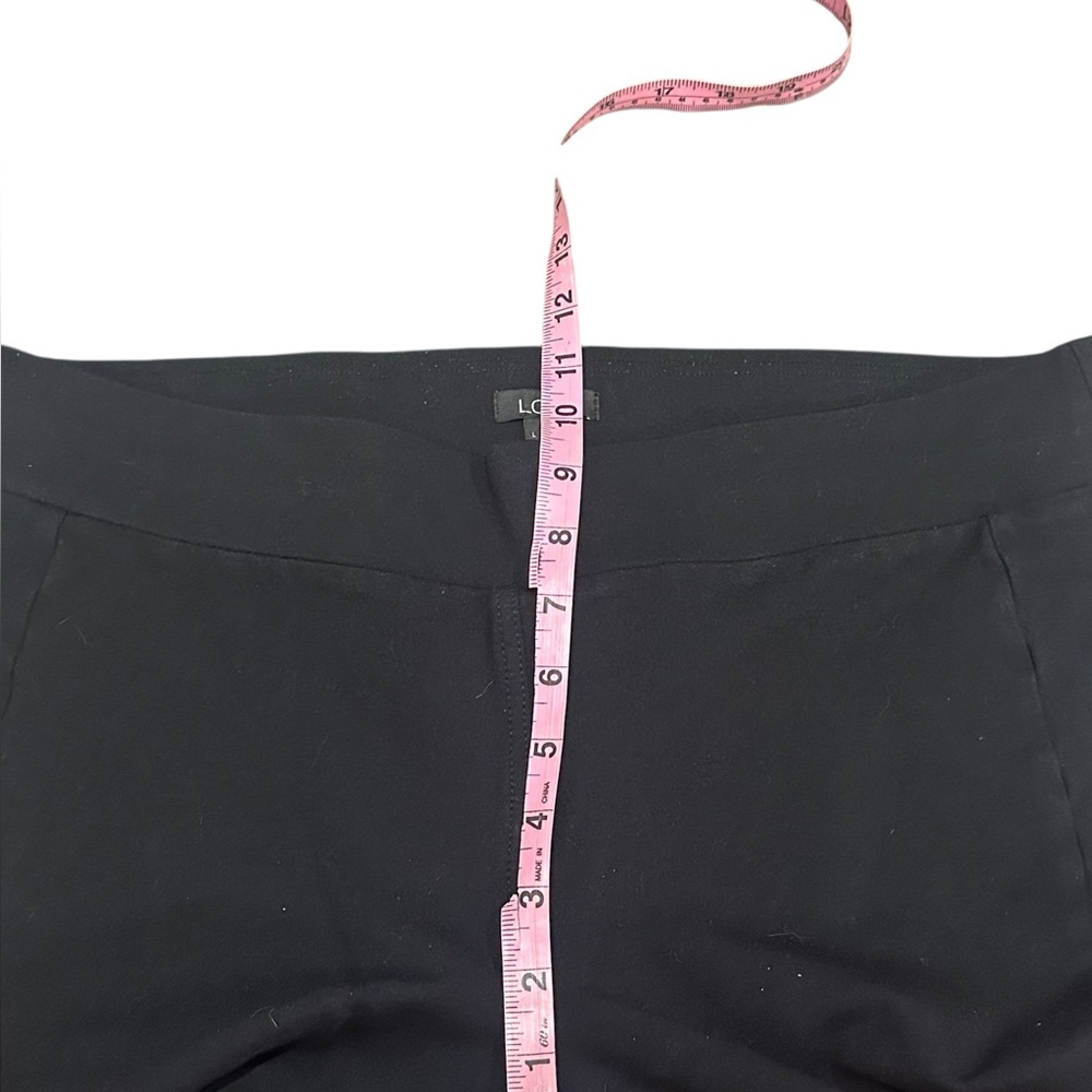 Loft Black Ponte Stretch Pull On Straight Ankle Pants - Size Large - Picture 13 of 15